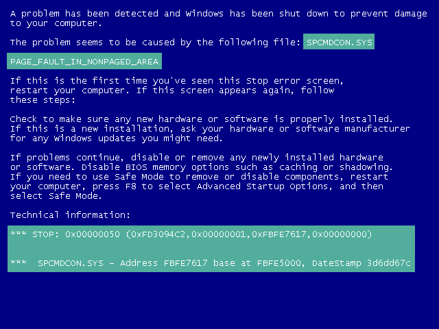 Superantispyware Blue Screen During It 100