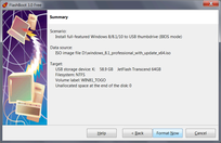 Install Windows from USB with FlashBoot Free - Checking summary information