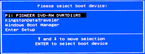 Getting Started with Emergency Boot Kit - Boot menu on AMI BIOS