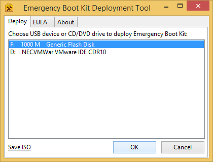 Getting Started with Emergency Boot Kit - Choose Target USB Thumbdrive