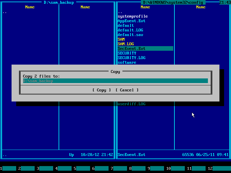 Using Emergency Boot Kit to Change Windows Password and Restore It Back - Confirm Backup of Windows Password Database