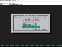 Using Emergency Boot Kit to Change Windows Password and Restore It Back - Choosing User Account to Change Password For