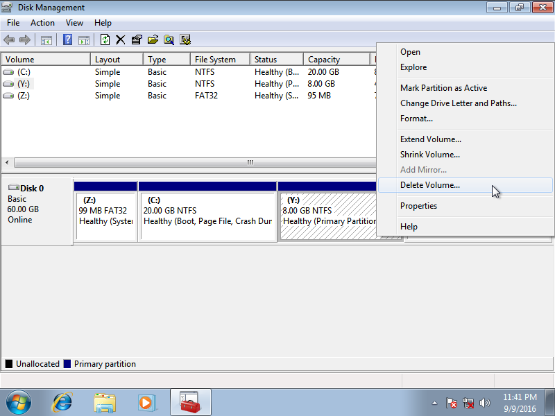 Setup was unable to create a new system partition - Deleting disk Y: