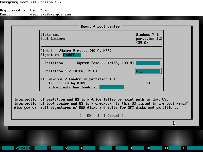 Using Emergency Boot Kit to fix INACCESSIBLE_BOOT_DEVICE - Final Screenshot of Mount and Boot Center