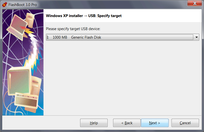 Install Windows XP from USB - Specifying target USB storage device