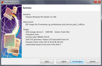 Install Windows XP from USB - Checking summary information