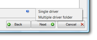 nLite Popup Menu - Single driver or Multiple driver folder