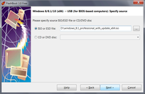 Install Windows from USB with FlashBoot Free - Specifying ISO image file of Windows setup