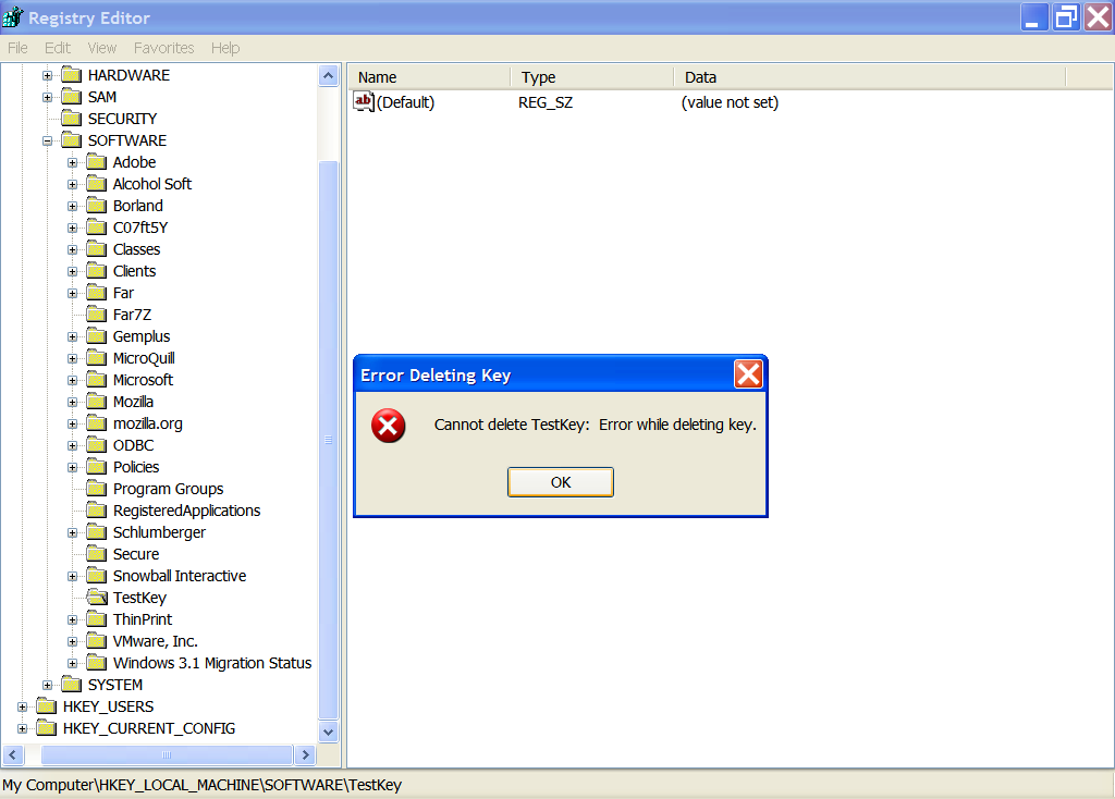 Fix Access to the Registry Key Denied with Emergency Boot Kit - Undeleteable Key in Registry, Screen 2