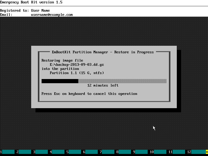 Backup Entire Computer - Partition Restore In Progress