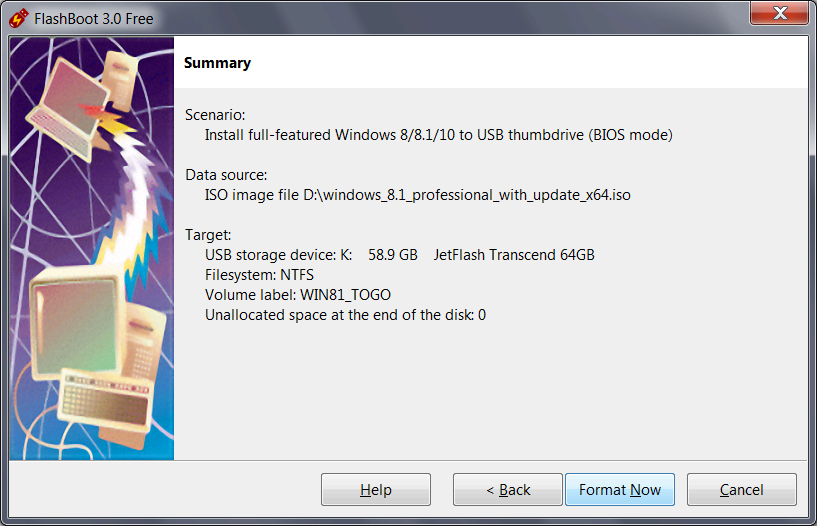 Windows To Go on Removable USB thumbdrive - Checking summary information
