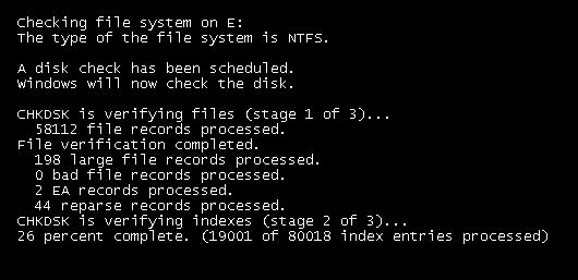 Disk Check Running On Every Boot