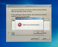 Failed To Save Startup Options - Windows Recovery Error