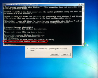 The Requested System Device Cannot Be Found - Bootrec Error