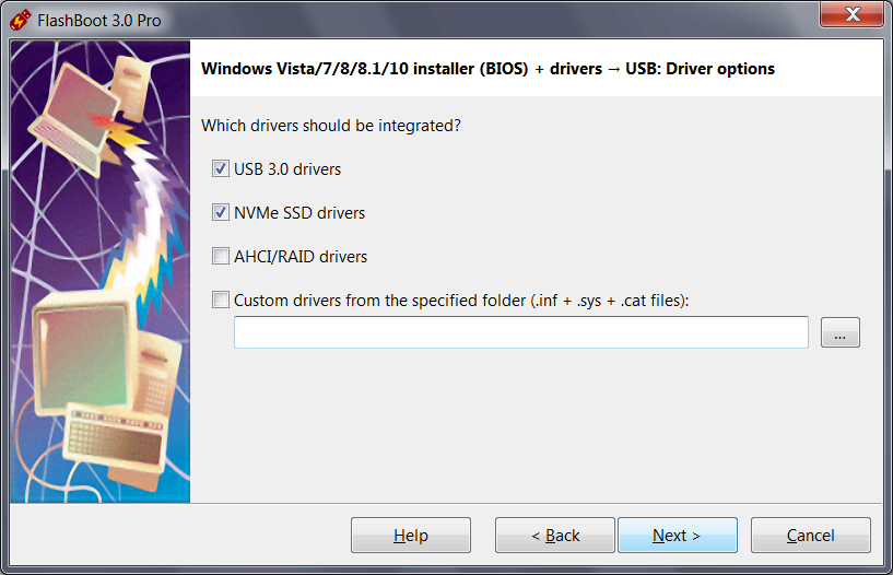 Slipstream USB 3.0 and NVMe drivers to Windows 7