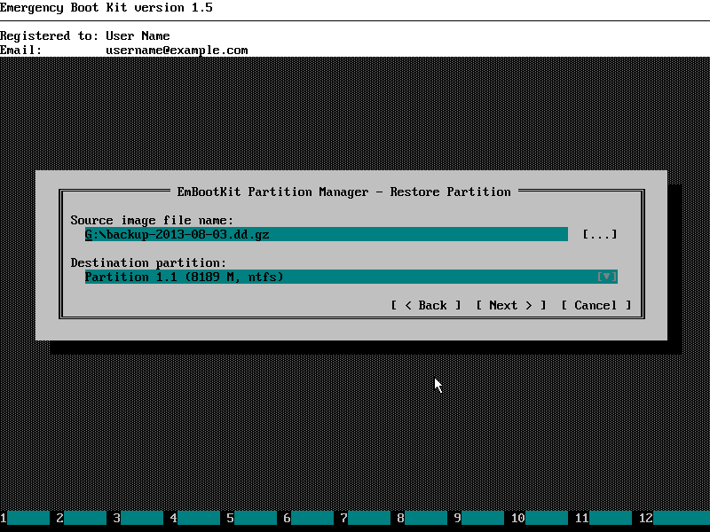 Emergency Boot Kit - Restore Partition from Image File
