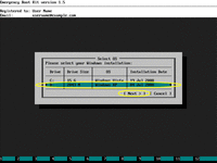 Emergency Boot Kit - Windows Password Wizard - Select Installation