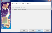 Windows XP from USB - Specifying target USB storage device