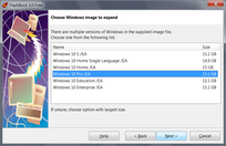 Full Featured Windows on USB - Choosing Windows edition to install to USB storage device