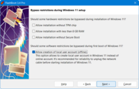Privacy-Enabled Windows to Internal Hard Drive - Skip creation of online account during Windows 11 setup