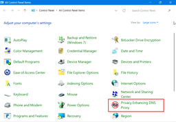Privacy-Enabled Windows to Internal Hard Drive - Privacy Enhancing DNS Proxy Applet on Control Panel
